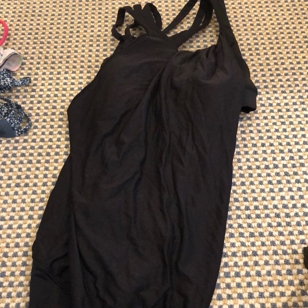 Black Lulu lemon tank with built in sports bra